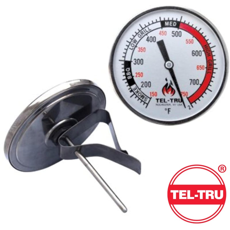 Tel-Tru BQ325R Big Green Egg, Primo, Komodo, Grill Dome, or Other Kamado-Style Replacement Thermometer, 3" dial with red and Black Zones, 3â€ stem, 150/750 Degrees F - Image 3